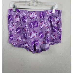 NASA Womens L Purple Space-Themed Sleep Shorts